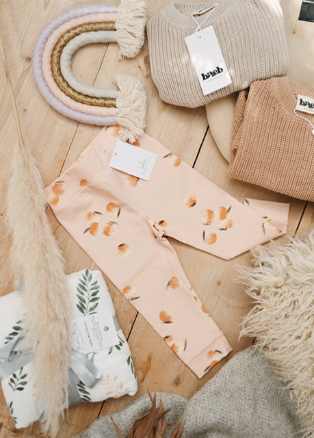 Baby Leggings - Peaches Print